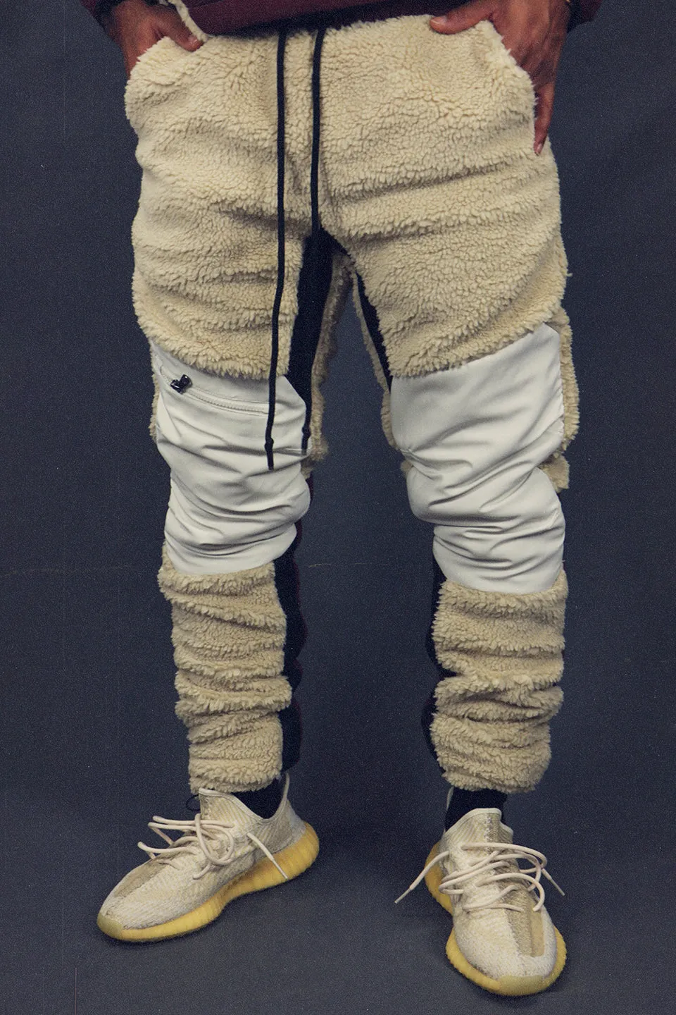 Foliage Sherpa Tech Pants With Zipper Pockets For Sherpa Two Piece Set To Match Sneakers