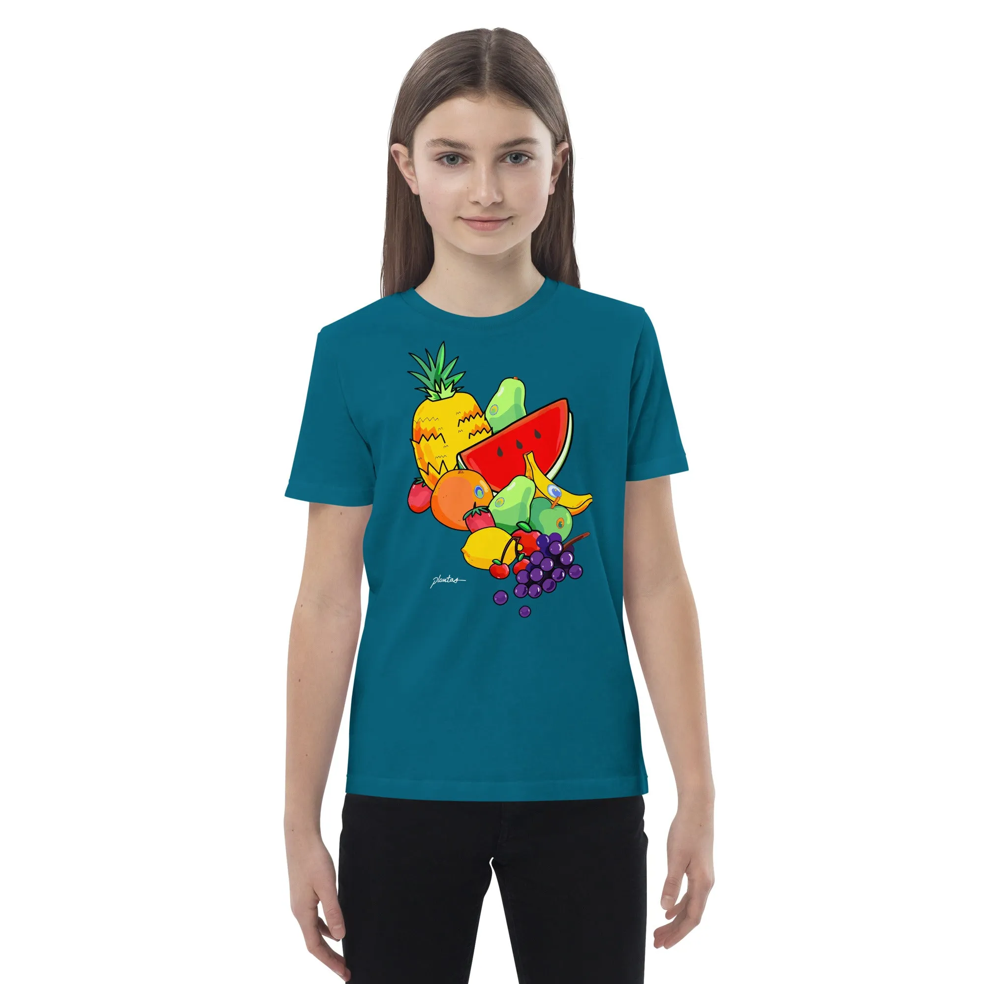 Fruits organic cotton kids t-shirt by Plantas