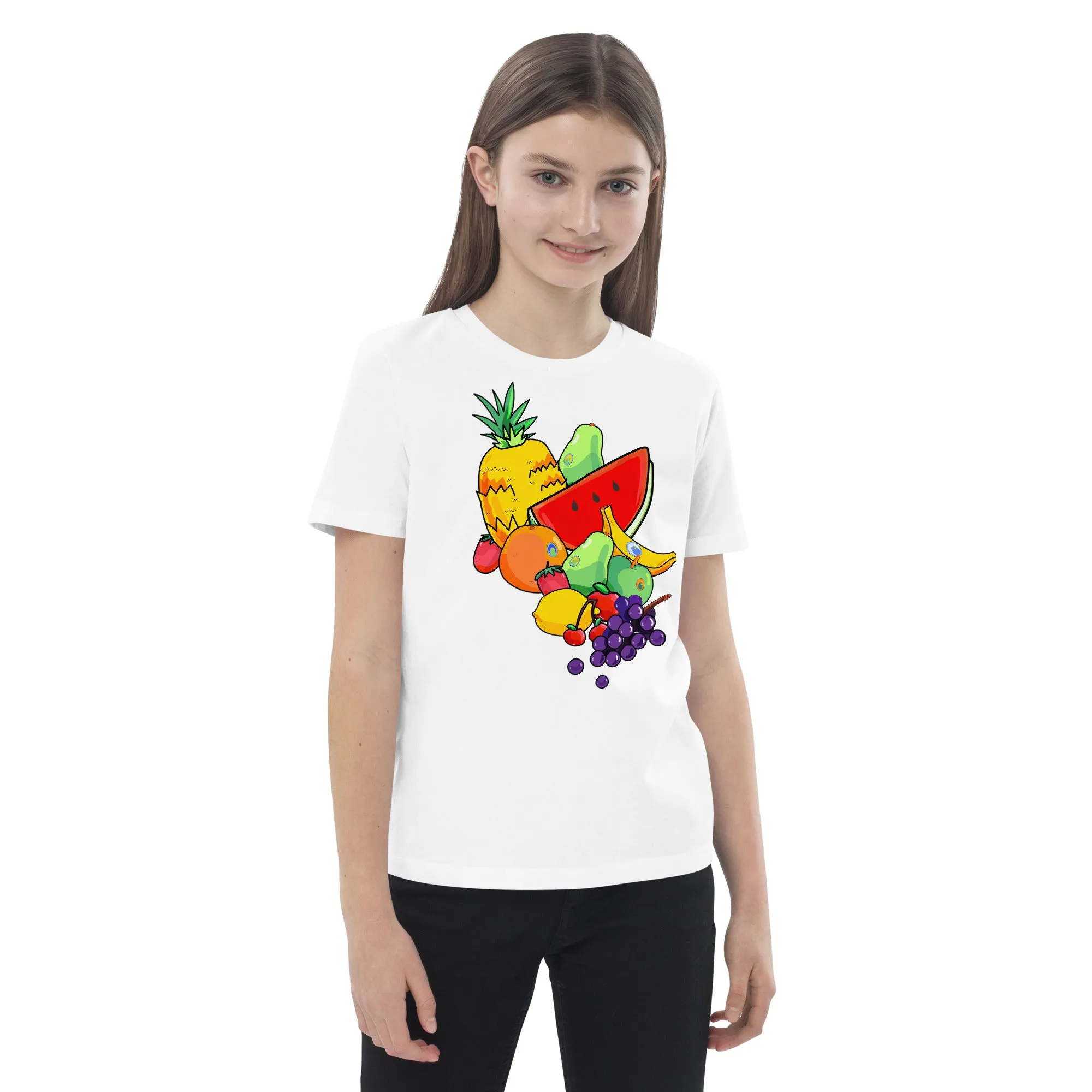 Fruits organic cotton kids t-shirt by Plantas