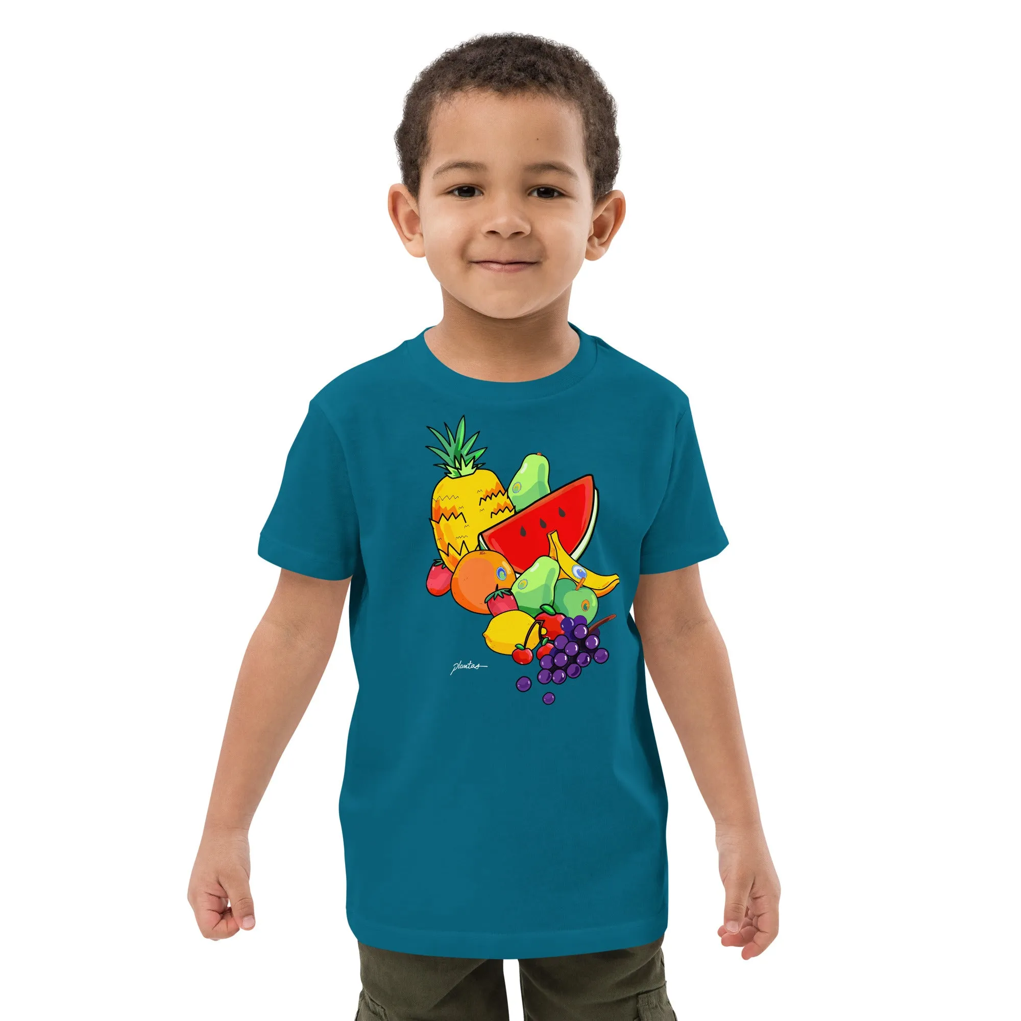 Fruits organic cotton kids t-shirt by Plantas