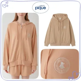 gelato pique  |Long Sleeves Plain Cotton Logo Hoodies & Sweatshirts