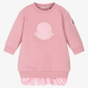 Girls Lilac Pink Cotton Sweatshirt Dress