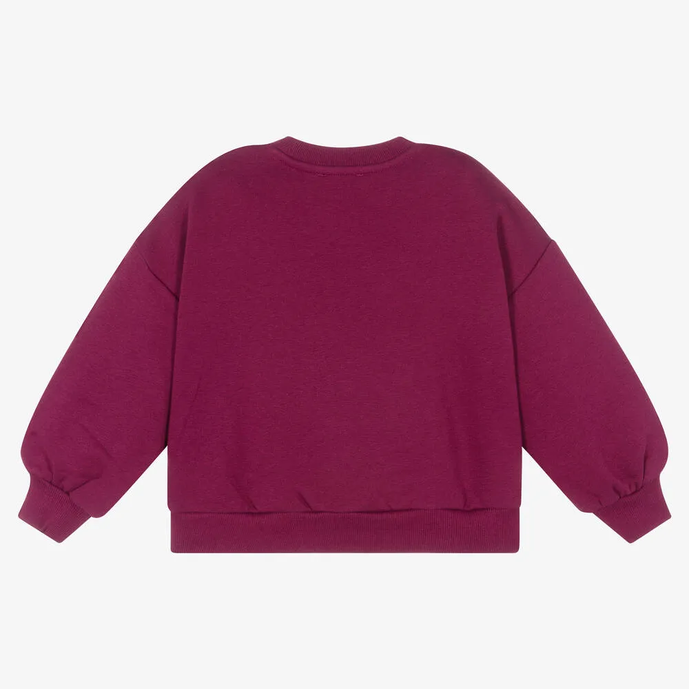 Girls Purple Cotton Sweatshirt