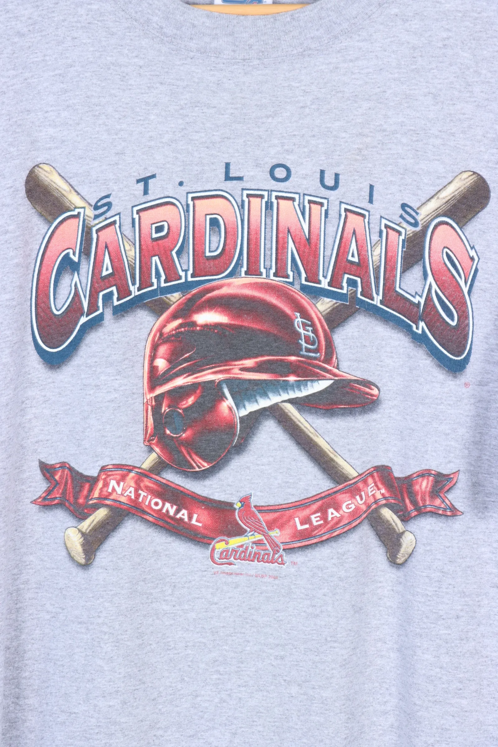 Grey St Louis Cardinals Baseball MLB Helmet Tee (XL)