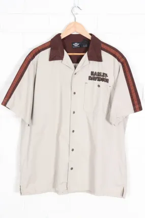 HARLEY DAVIDSON Brown Tones Eagle Wings Short Sleeve Shirt (XXL)