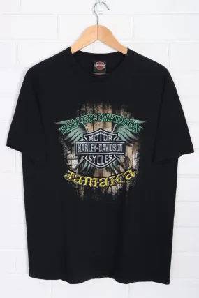 HARLEY DAVIDSON Jamaica Pirate Skull Front Back T-Shirt (L)