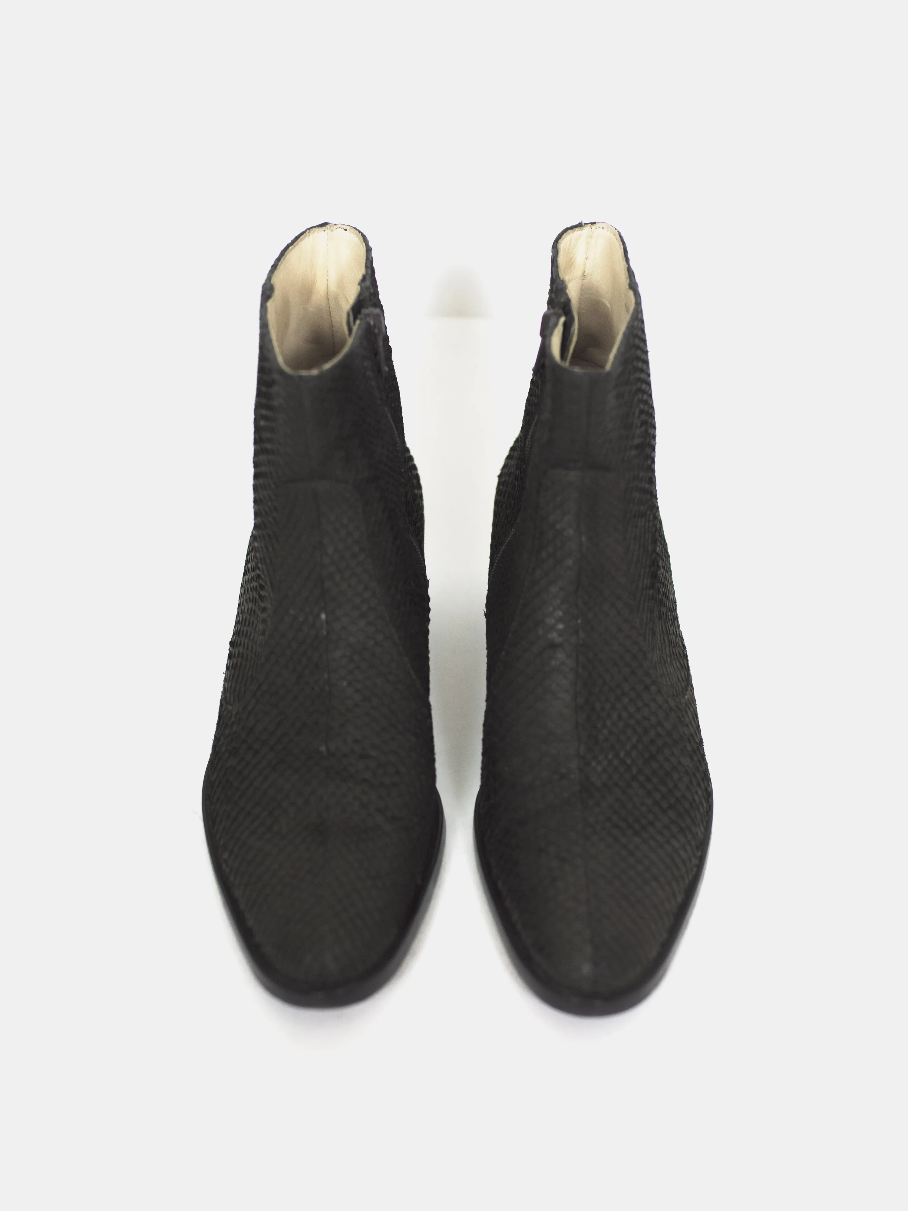 Helmut Lang 00s Perch Leather Cuban Heel Boots