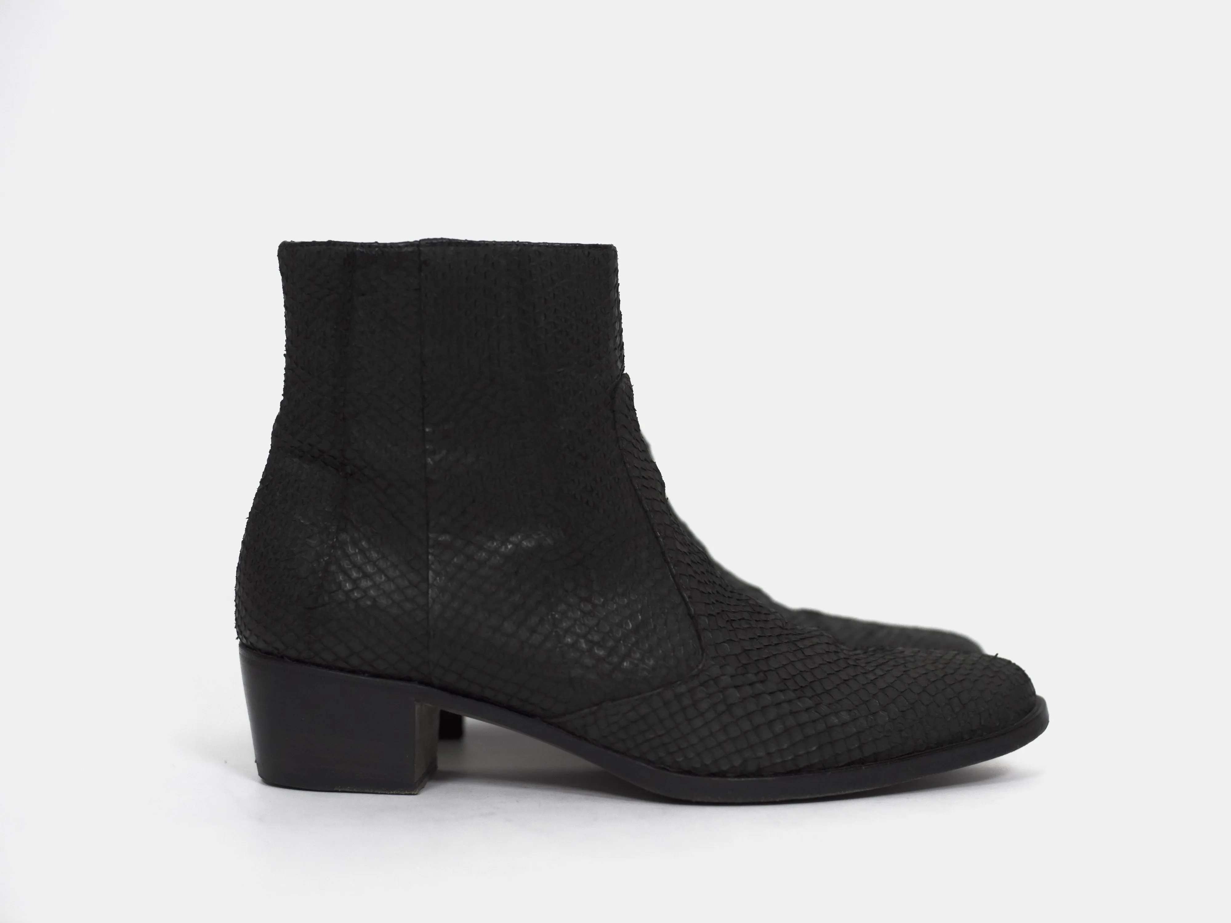 Helmut Lang 00s Perch Leather Cuban Heel Boots