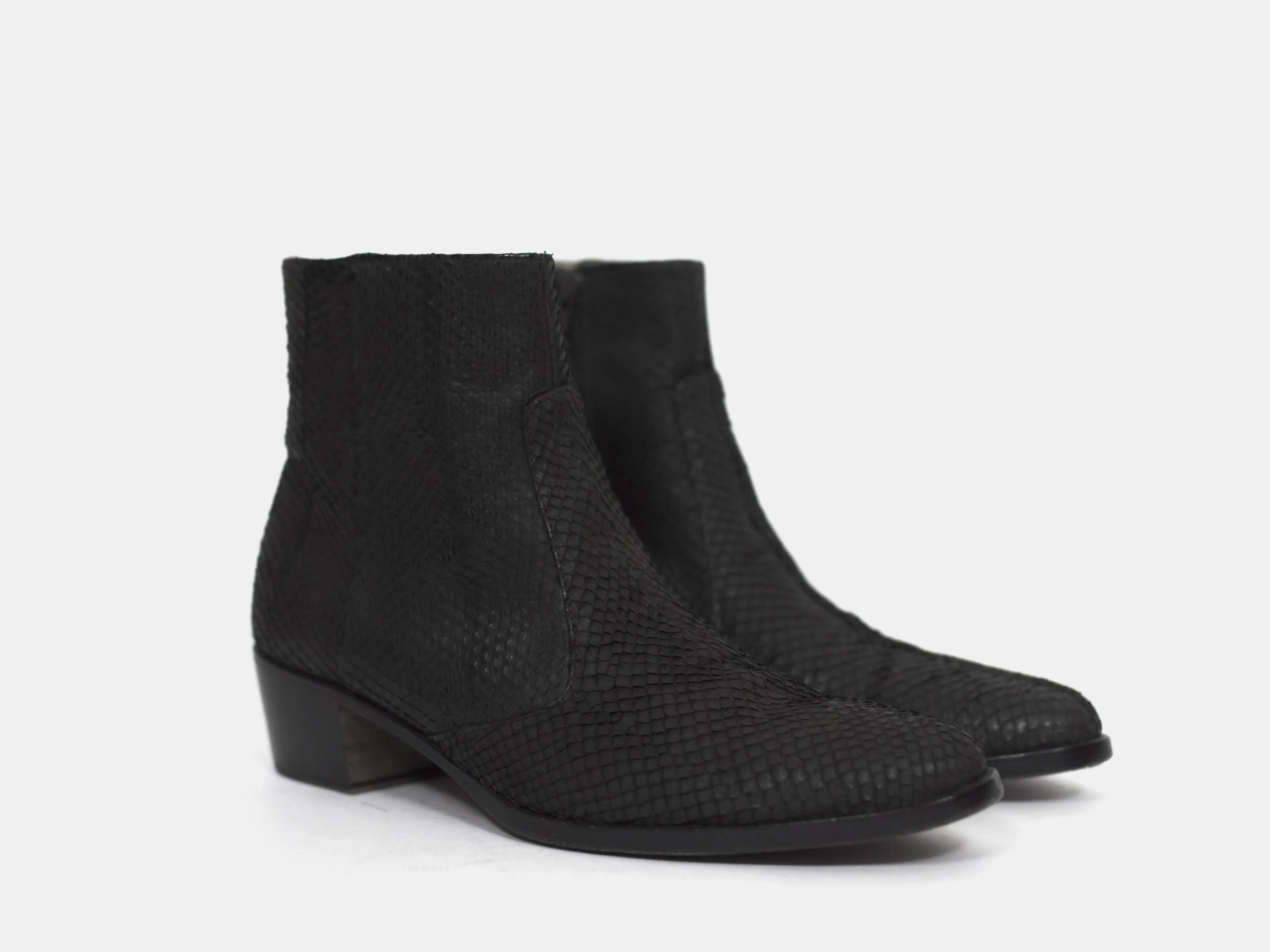 Helmut Lang 00s Perch Leather Cuban Heel Boots