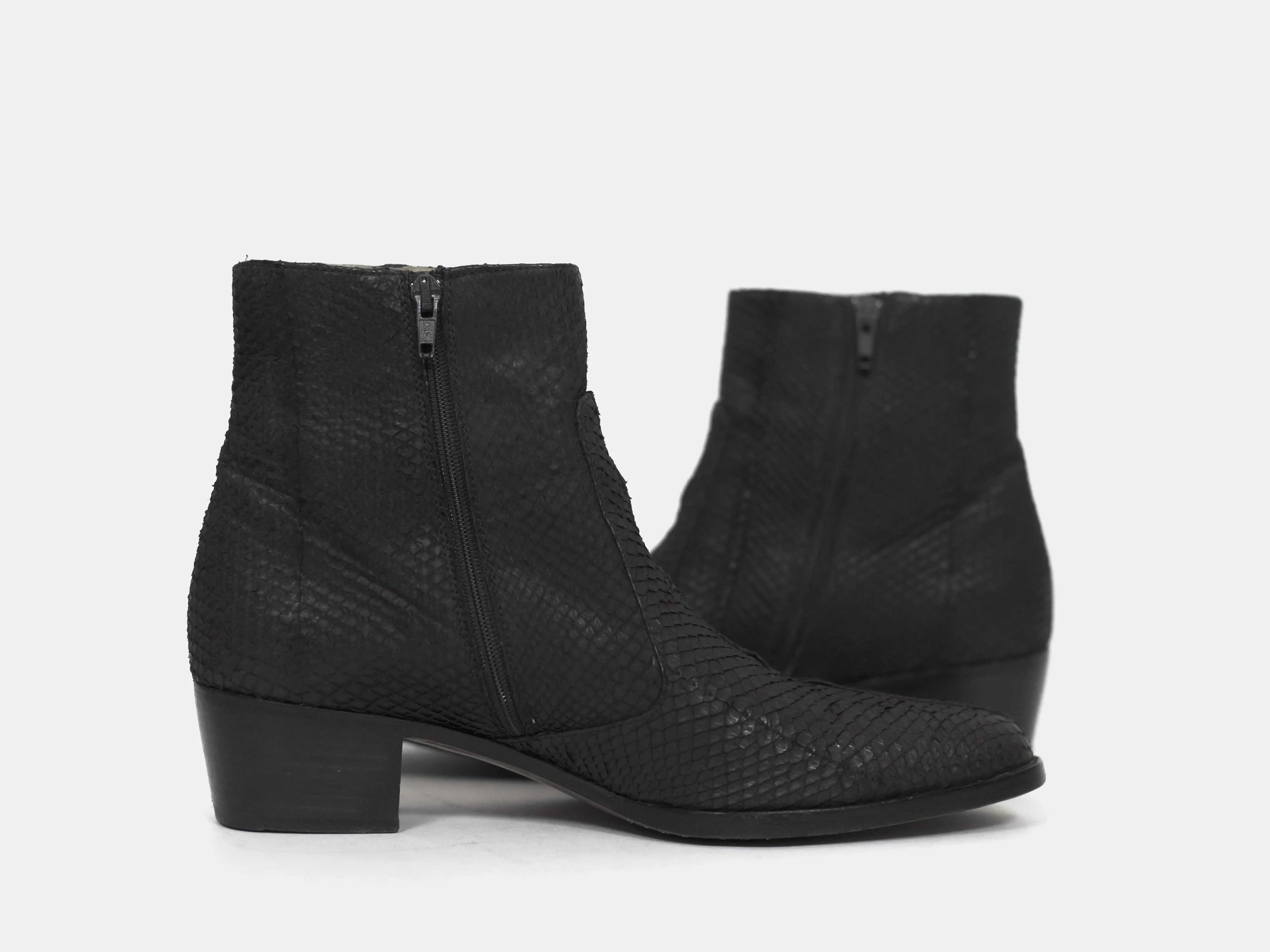 Helmut Lang 00s Perch Leather Cuban Heel Boots