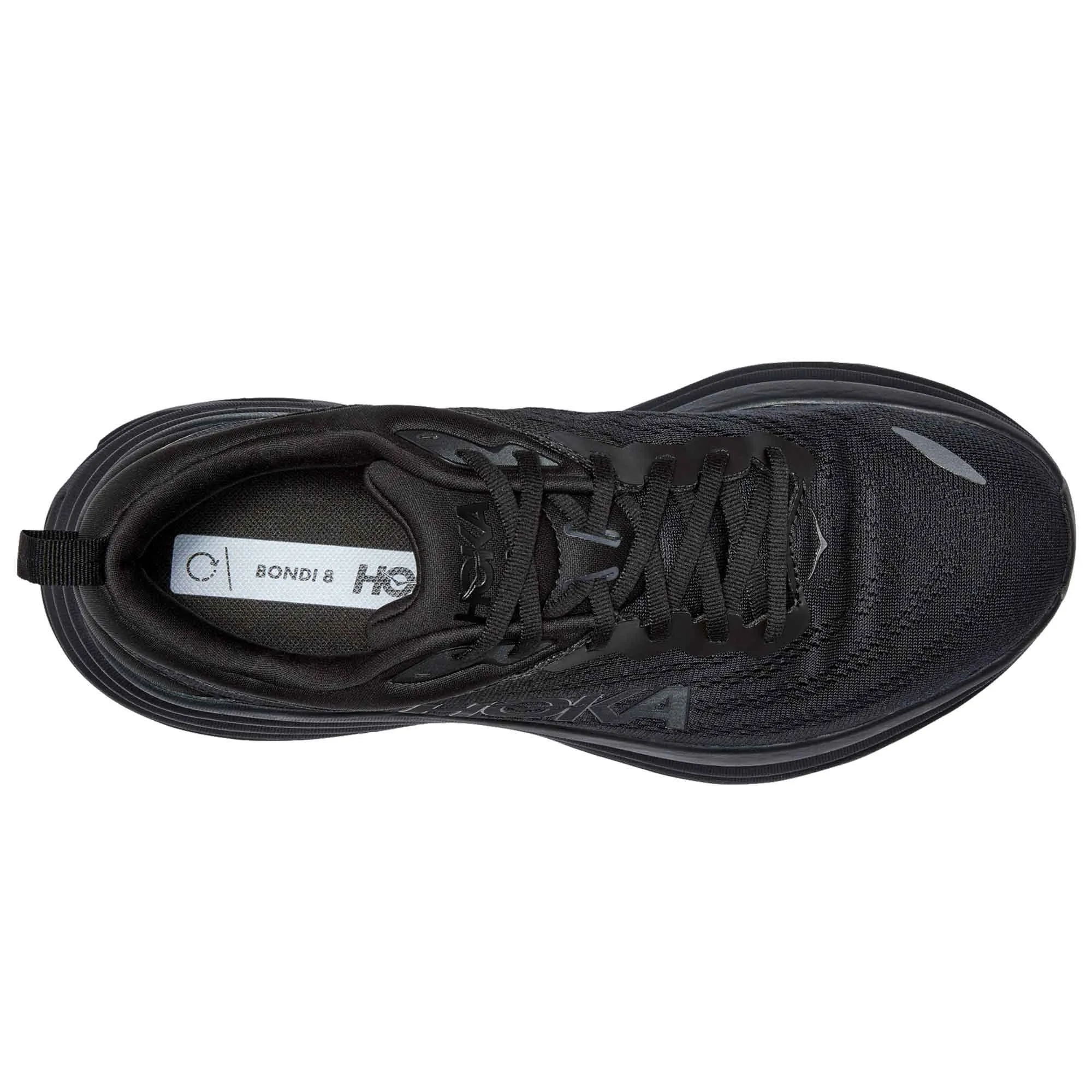 Hoka  Bondi 8 Extra Wide 4E Mens Running Shoes Black/Black