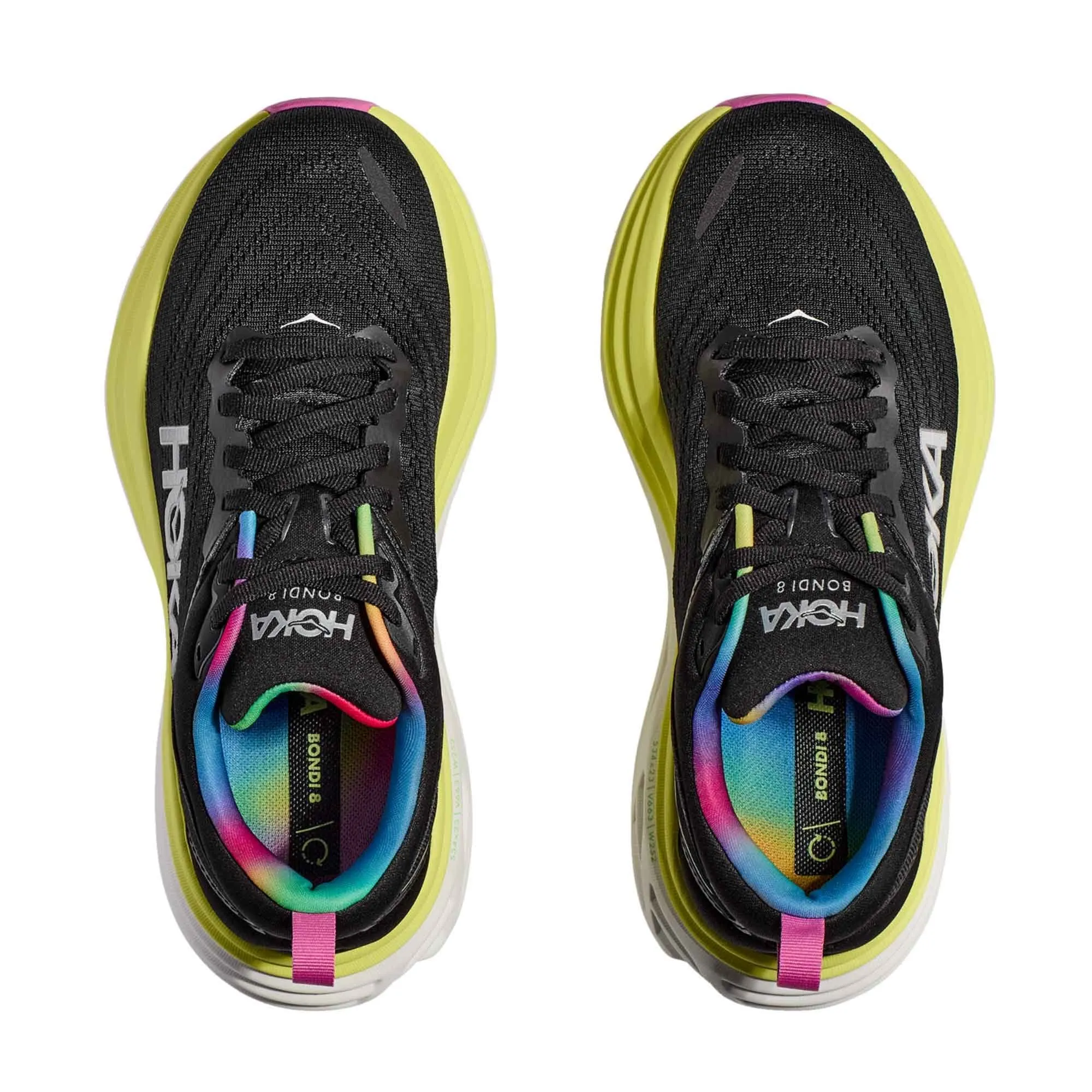 Hoka  Bondi 8 Mens Running Shoes Black/Citrus Glow