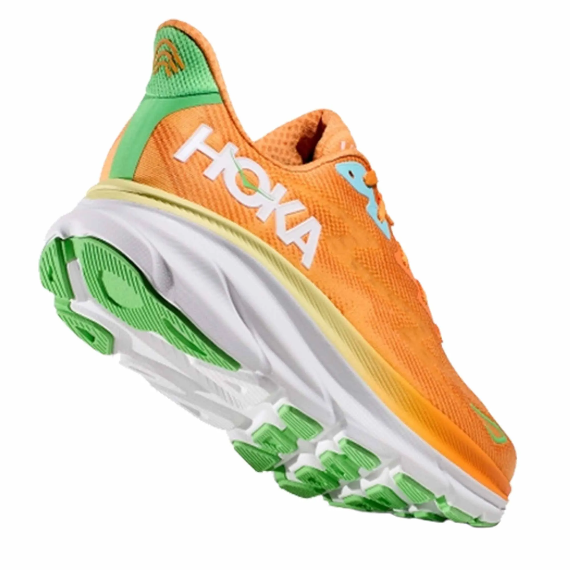 Hoka  Clifton 9 Wide 2E Mens Running Shoes Solar Flare/Sherbet