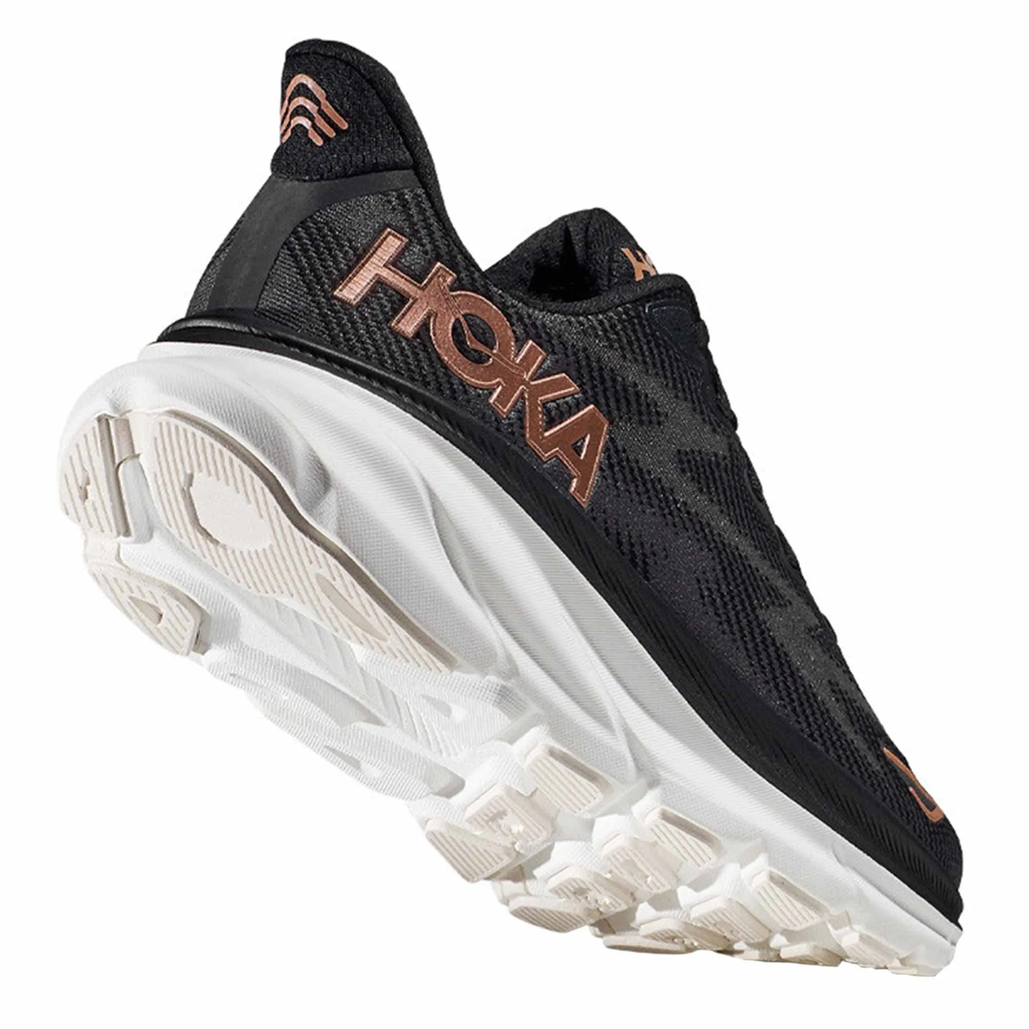 Hoka  Clifton 9 Womens Running Shoes Black/Rose Gold