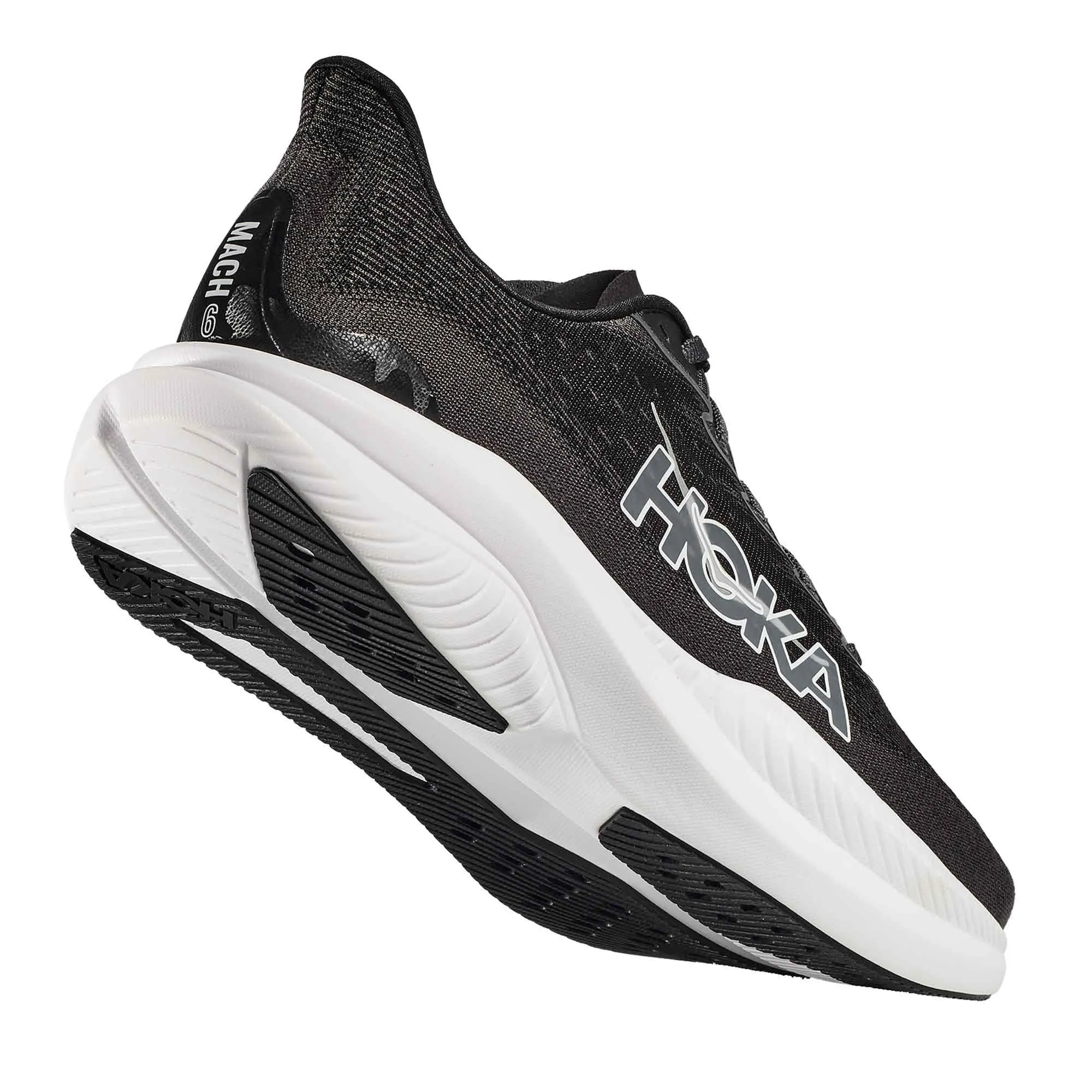 Hoka  Mach 6 Wide Mens Running Shoes Black/White