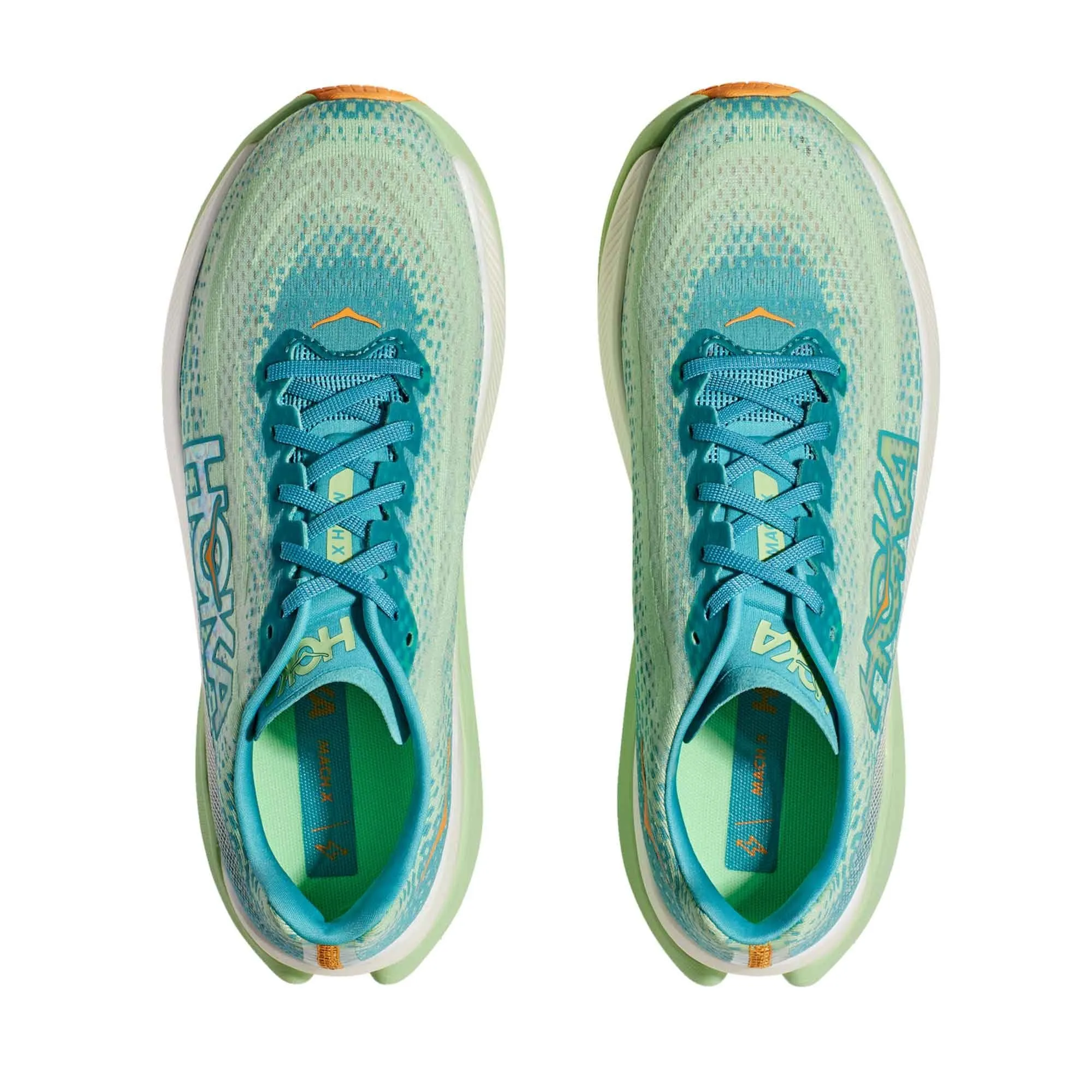 Hoka  Mach X Mens Running Shoes Ocean Mist/Lime Glow