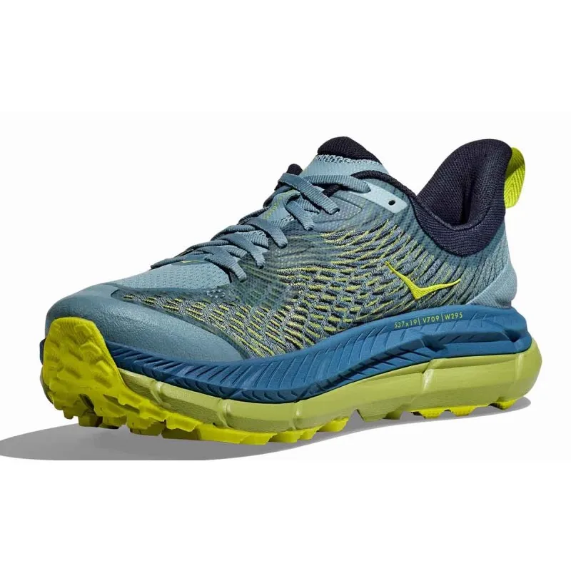 HOKA MAFATE SPEED 4 STONE BLUE/DARK CITRON FOR MEN'S