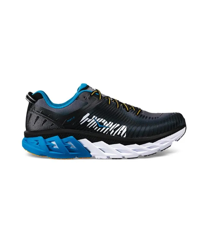 hoka one one arahi 2 (2e) mens black charcoal gray