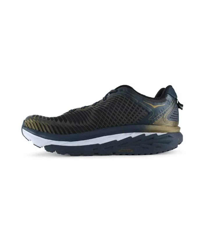 hoka one one arahi (2e) mens midnight navy metallic gold