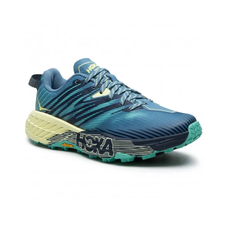 HOKA SPEEDGOAT 4 PROVINCIAL BLUE/LUMINARY GREEN FOR WOMEN'S