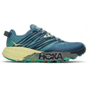 HOKA SPEEDGOAT 4 WIDE PROVINCIAL BLUE/LUMINARY GREEN FOR WOMEN'S