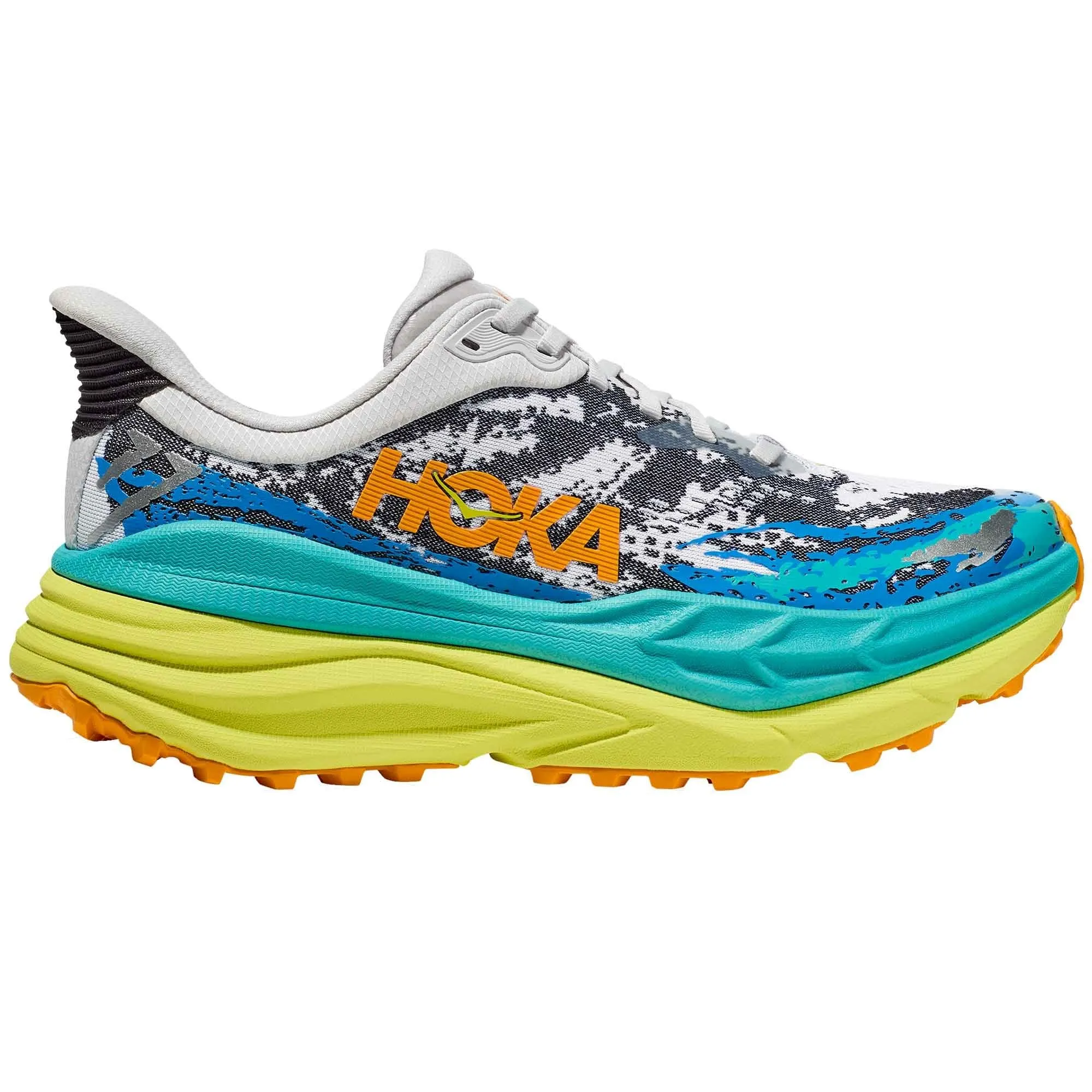 Hoka  Stinson 7 Mens Trail Running Shoes White/Evening Primrose