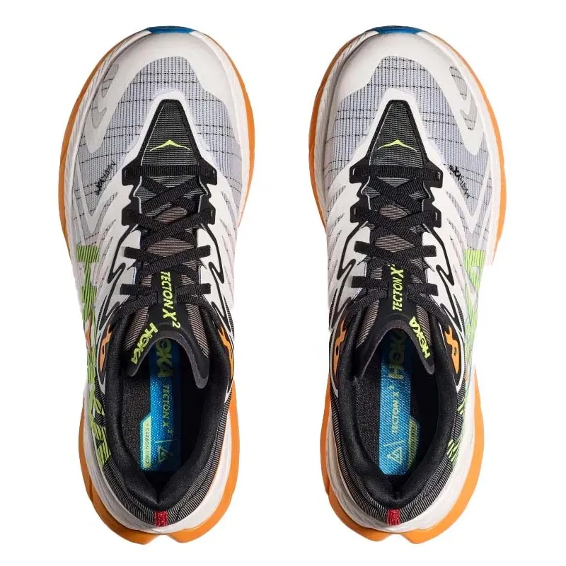 HOKA TECTON X 2 WHITE/SOLAR FLARE FOR MEN'S