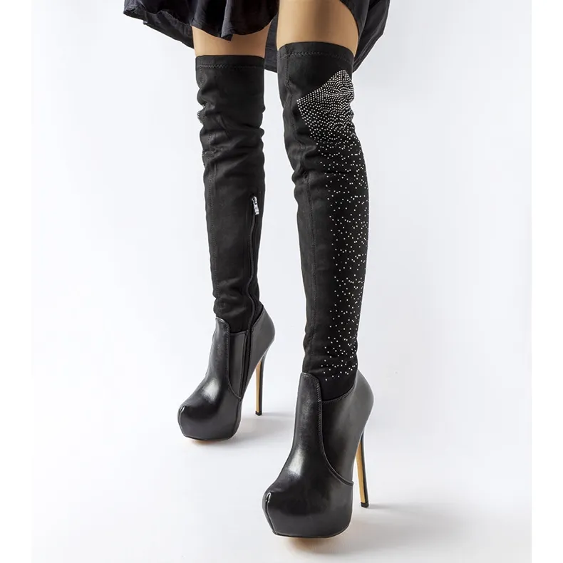 Inna Black high heel boots from Zaccaria