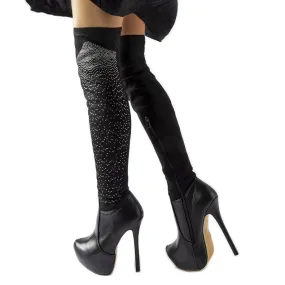 Inna Black high heel boots from Zaccaria