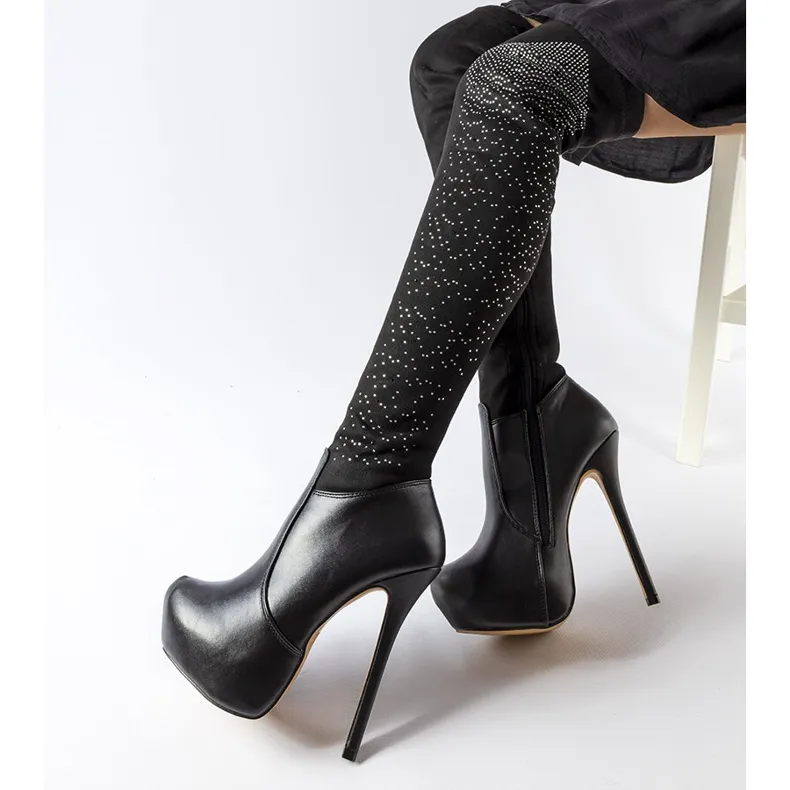 Inna Black high heel boots from Zaccaria