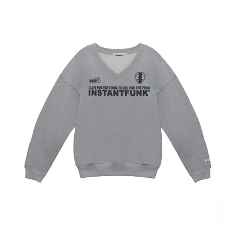 INSTANTFUNK  |Unisex Long Sleeves Cotton Oversized Logo