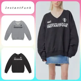 INSTANTFUNK  |Unisex Long Sleeves Cotton Oversized Logo