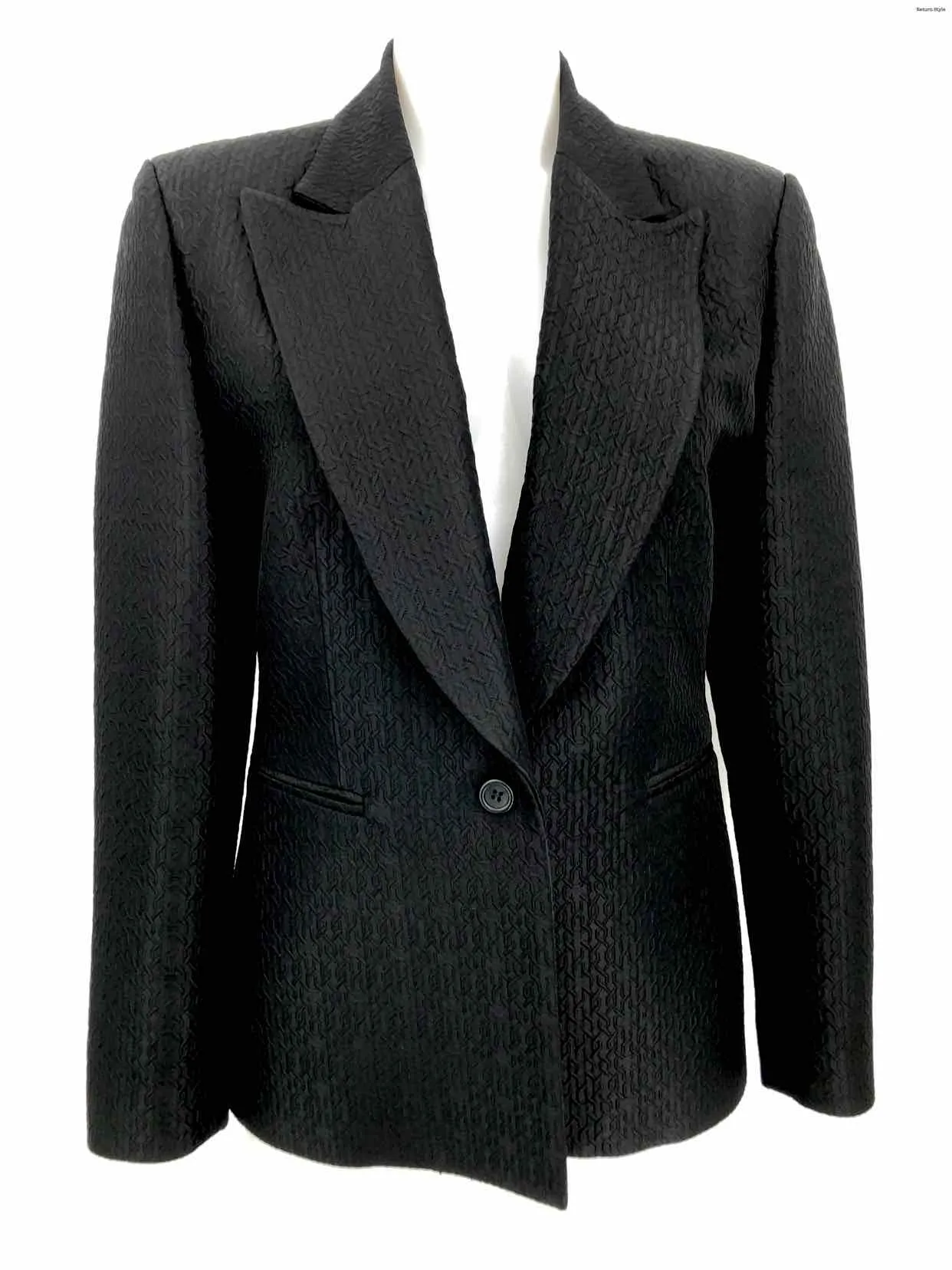 ISAAC MIZRAHI Black Textured Blazer Women Size 6  (S) Jacket