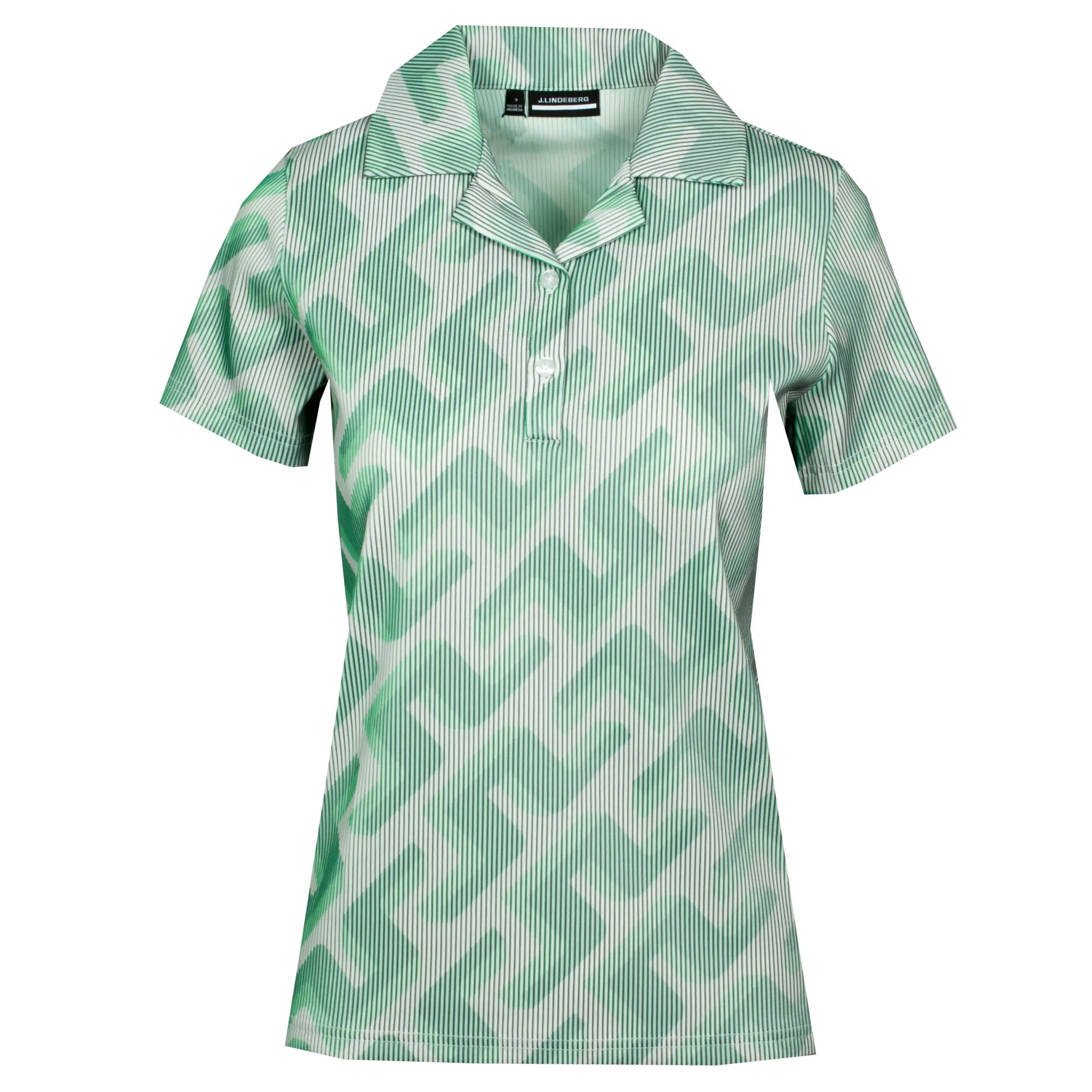 J Lindeberg Solange 3D Rib Ladies Golf Polo Shirt Green 3D Bridge