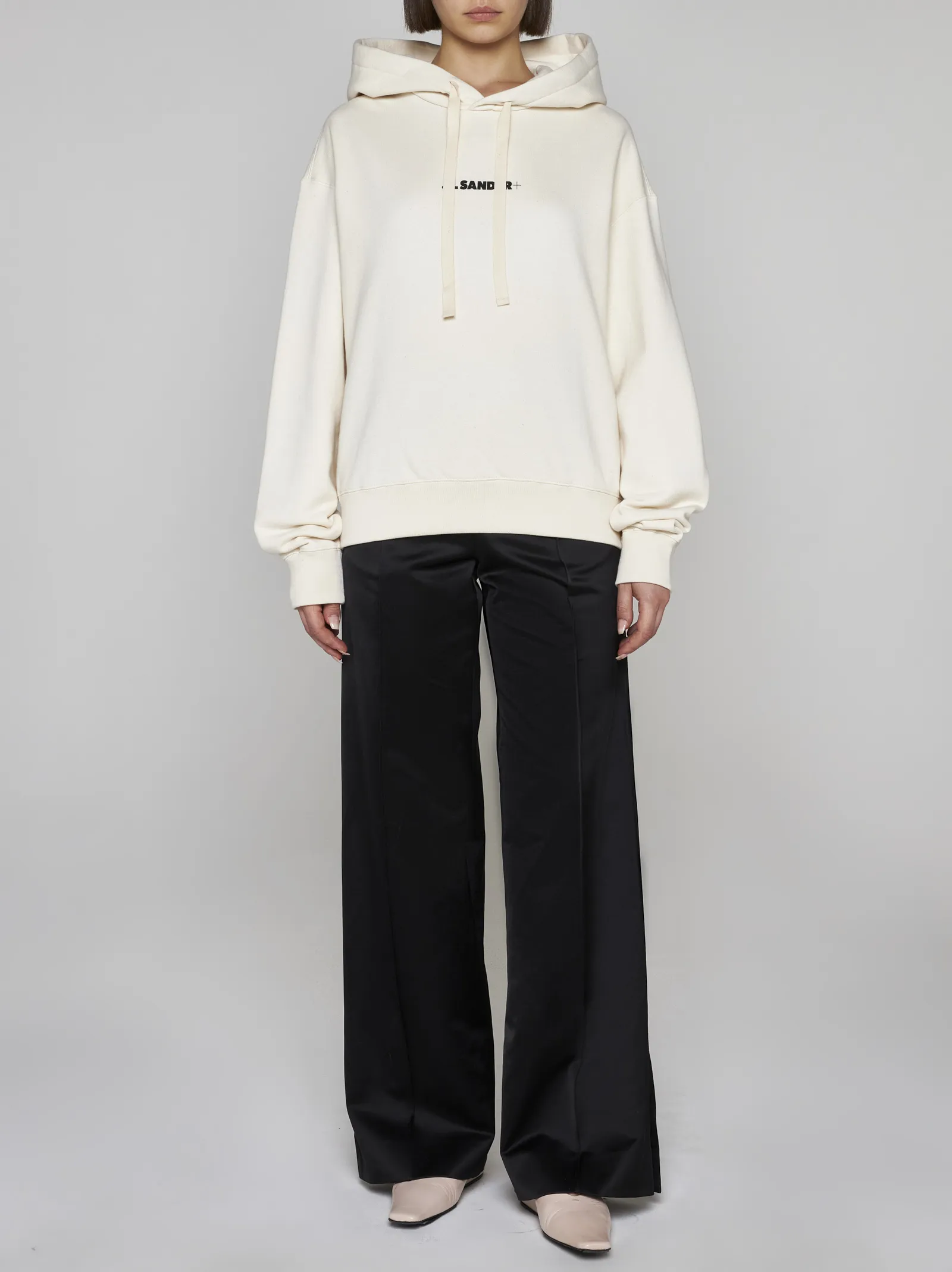 Jil Sander  |Unisex Wool U-Neck Long Sleeves Plain Logo