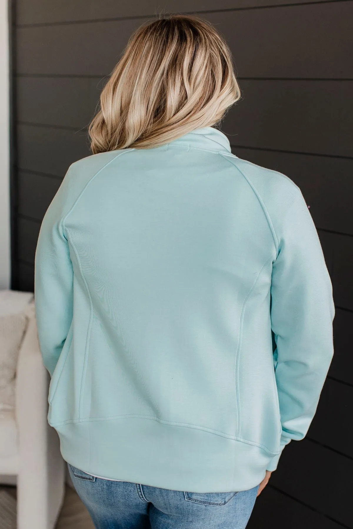 Keep Crushing It Zip-Up Jacket- Light Blue