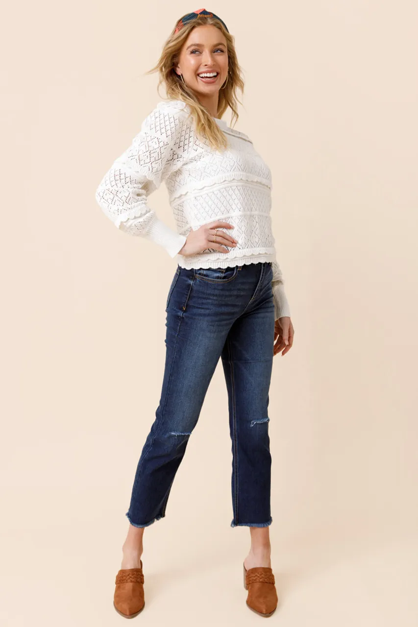 Kenzie Pointelle Pullover Sweater