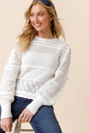 Kenzie Pointelle Pullover Sweater