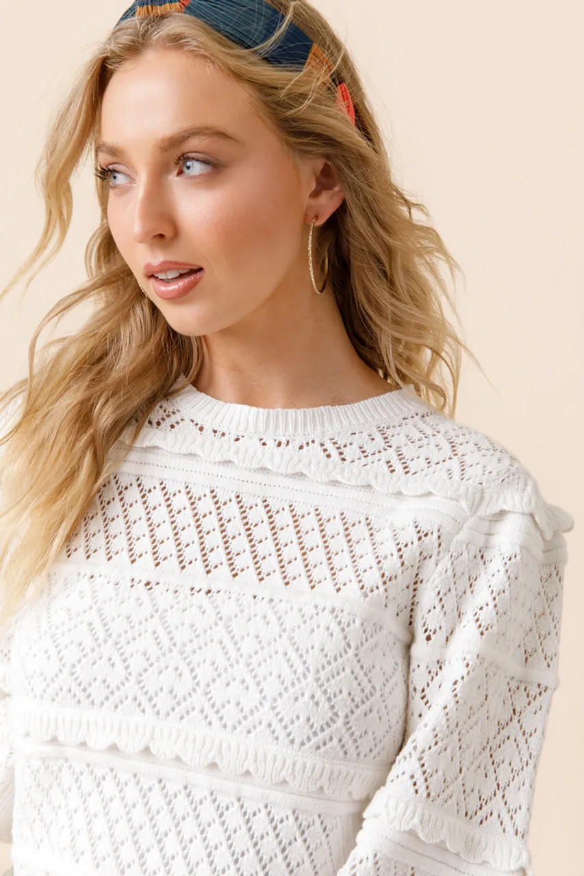 Kenzie Pointelle Pullover Sweater