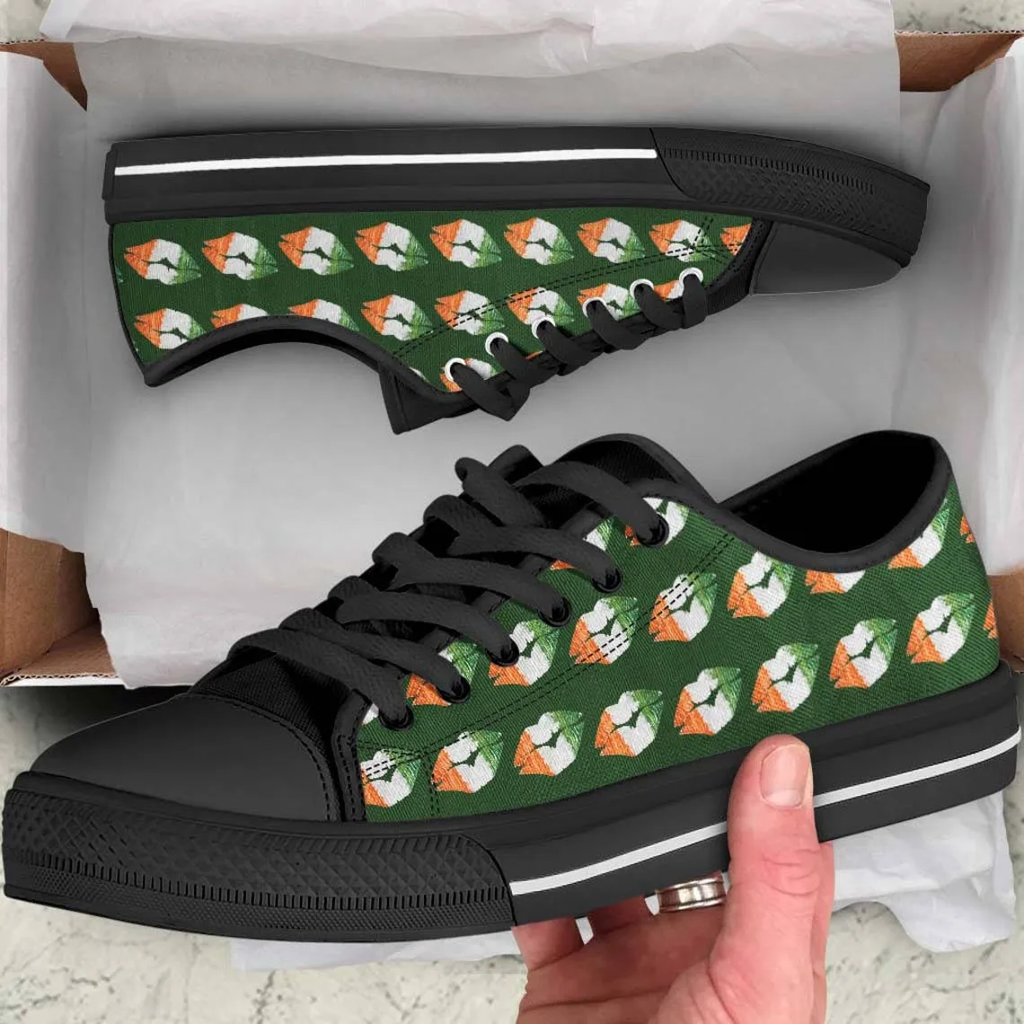 Kisses Ireland Flag Colors Irish St Patrick’s Day Converse Sneakers Low Top Shoes