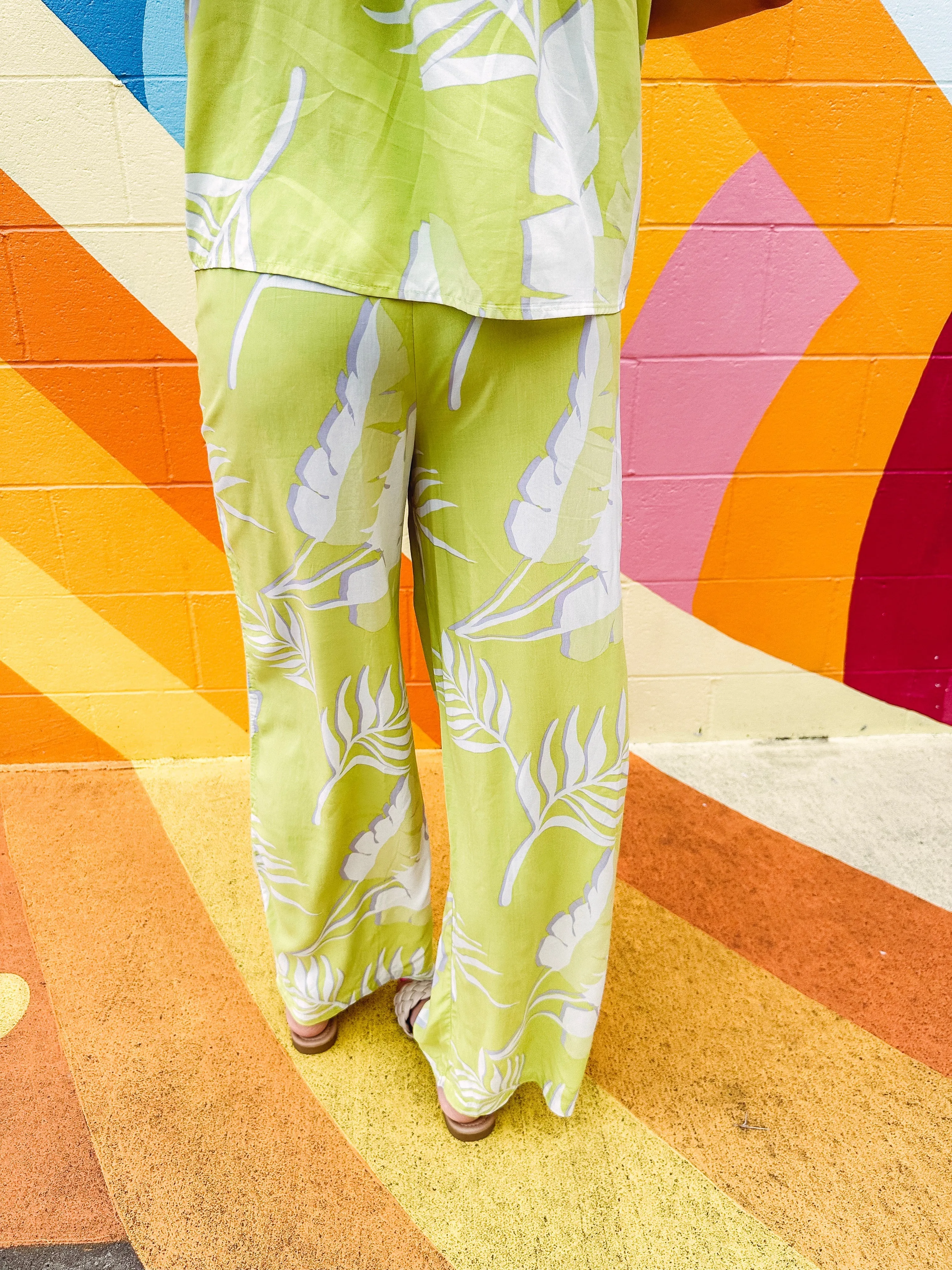 Lime Crush Wide Leg Pants