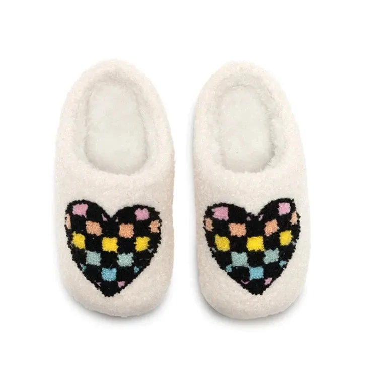 Living Royal White Retro Heart Slippers