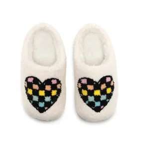 Living Royal White Retro Heart Slippers