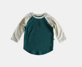 L/S Baseball Tee in Peacock / Natural