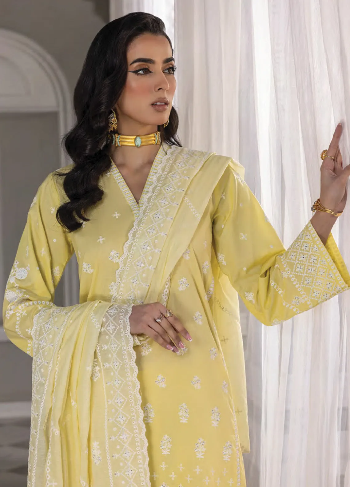 LSM Lakhany Eid Edition Embroidered Lawn 3 Piece Unstitched Suit LSM24EEL-LG-IZ-0085