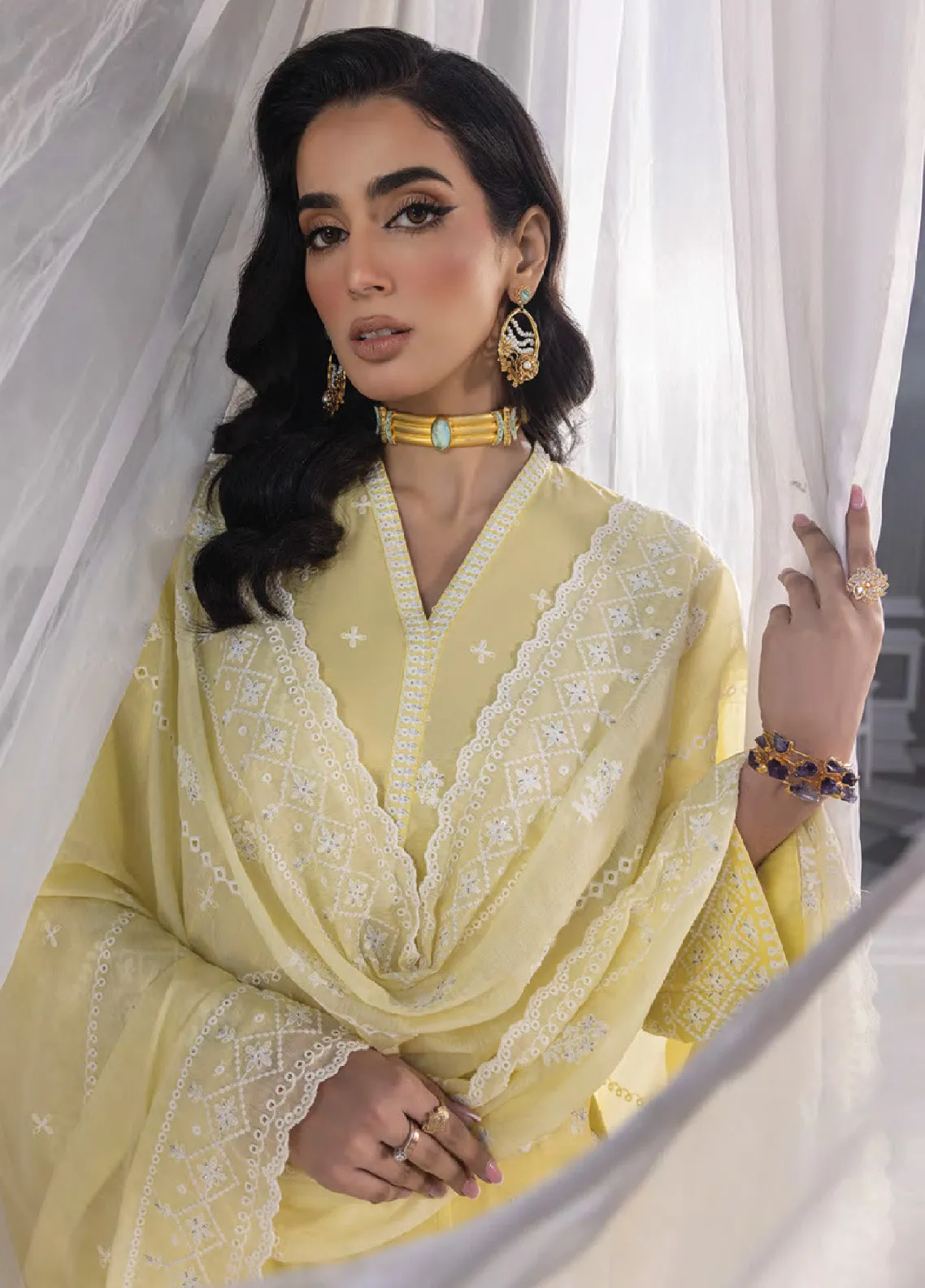 LSM Lakhany Eid Edition Embroidered Lawn 3 Piece Unstitched Suit LSM24EEL-LG-IZ-0085