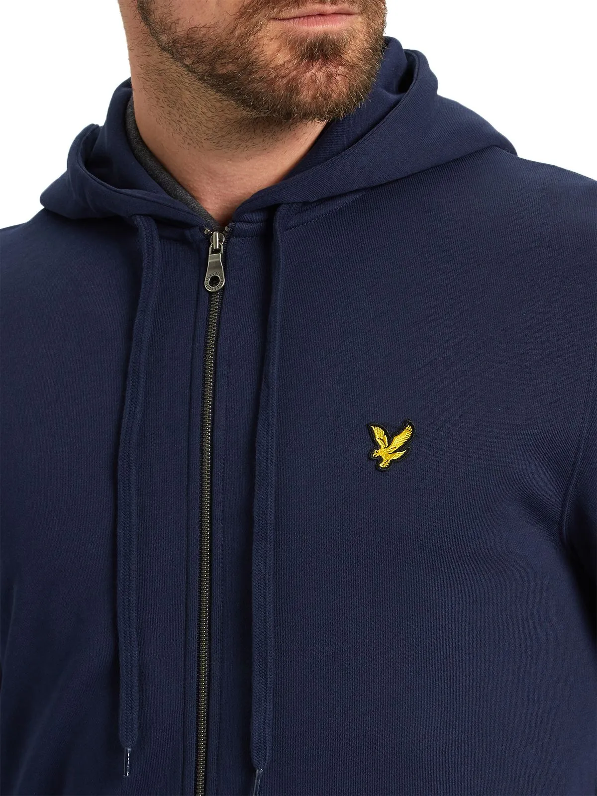 Lyle & Scott Sweatshirt Zip Up Plain Hoodie Navy