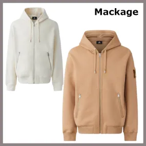 Mackage  |Long Sleeves Plain Cotton Logo Hoodies