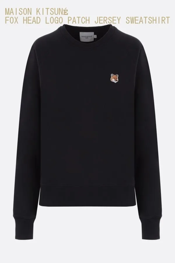 MAISON KITSUNE  |Crew Neck Plain Cotton Logo Hoodies & Sweatshirts