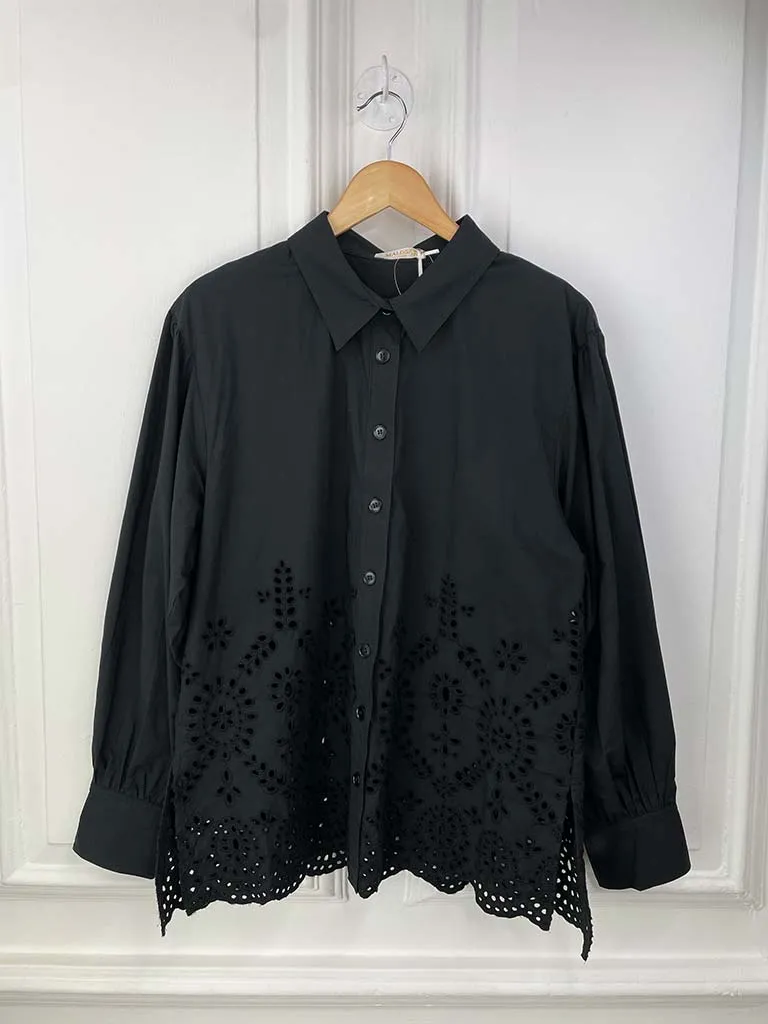 Malissa J Broderie Anglaise Shirt - Black